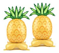 Lukinuo 2 Pcs Big Pineapple Balloons, 59 Inch Standing Inflatable Pineapple Fruit Foil Balloon for Luau Hawaiian Tropical Summer Aloha Party Decoration Birthday Fruit Themed Party Supplies