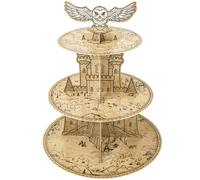Lukinuo Wizard Cupcake Stand 3 Tier Magical Wizard Birthday Party Cake Stand Owl Theme Cupcake Stands Halloween Castle Dessert Tower Holder for Magical School Theme Halloween Decor Supplies