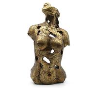 Lukitas Abstract Female Bust Statue and Sculpture, Lady Figurine Art Decor, Aesthetic Ornament for Office Living Room Bedroom, Golden, Resin 16"