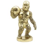 Lukitas Gorilla Play Basketball Statues Home Decor, Kingkong Figurines, Ape Animal Sculptures, Creative Decoration for Living Room Office, Golden, Resin 13''