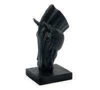 Lukitas Horse Head Vase - Feng Shui Horse Statue Decor for Wealth & Style, Elegant Artistic Planter for Hotel Lobby & Gallery, Modern Decorative Accent for Home or Office, Black, Resin 13''