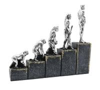 Lukitas Human Evolution Statue and Sculpture Decor, Ape Walking Upright Evolving Into Man Figurines, Creative Decorative Ornament for Home Office Living Room, Resin L8.5''