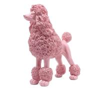 Lukitas Standing Pink Poodle Sculpture Decor, Decorative Dog Statue, Animal Ornament for Garden Home, Resin 10''