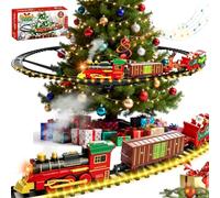 LUKIUP Electric Christmas Tree Train with LED, Spray and Sounds