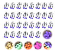LUKIUP Pack of 50 Mini LED Lights, Micro LED Light, for Dollhouses, Mini Lights for DIY, Mini Lamp for Crafts, Miniature Lamp for Showcases, Toy Building Blocks (Purple Light)