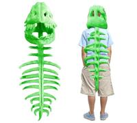 LUKIUP Spinosaurus Plush Dino Outfit, Dragon Costume, Dino Skeleton Costume, It Can Make Dinosaur Sounds Dino Costume Adult for Carnival Cosplay (75 cm/29.5 inches) (Green Sound Effects)