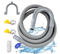 LUKIUP Universal Washing Machine Hose, 1/1.5/2/3/4/5 m Drain Hose Extension for Washing Machines, with Drain Hose Connection, Hook and Hose Clamp, for Washing Machines, Dishwashers, Dryers