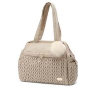 LUKJOJO Asha Diaper Bag Tote For Daily Use, Travel Shoulder Diaper Bag With Long Strap And Stroller Clips Hospital Bag For Labor Delivery,Practial Baby Bag For New Parents (beige) (Beige)