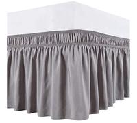 LUKKC Ruffled Solid Bed Skirt Valances,Wrap Around Style,small/double/single/king Size Elastic Bed Wrap Ruffles Bed Skirt 40CM Drop (Color : B, Size : 120x200cm+38cm)