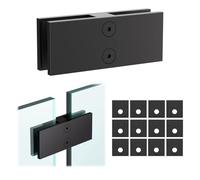 LukLoy 1 Pack Heavy Duty Railing Glass to Glass Clamp, Premium 304 Stainless Steel with Dual Powder Coating - No Drill, 180° Angle for Frameless Glass Railing, Pool Fence, Balustrade, Indoor & Outdoor
