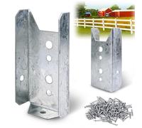 LukLoy 40 Pack 2x4 Brackets for Wood Rail, Fence Brackets Repair Kit Galvanized, Deck Railing Bracket Connectors for 2"×4"(Actually 1.5"x3.5") Wood Post, Includes 280PCS 304 Stainless Steel Screws