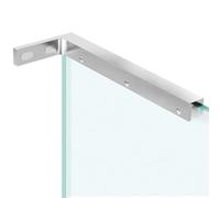 LukLoy Fixed Glass Bracket Wall to Glass Shower Support Bar L Shape Stabilizer Mounting Bracket for 8-12mm Shower Glass Panel, No Drill in Glass(Brush, Right)
