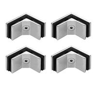 LukLoy Glass Clamp, Stainless Steel 304 Bracket for Glass Balustrade Railing Pool Fence (4, 90 Degree)