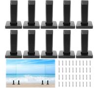 LukLoy Marine Grade SS2205 Glass Pool Fence Spigot Railing Clamp for Coastal City/Inland Projects, Black (Pack of 10, 960g Marine Grade SS2205)