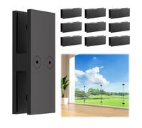 LukLoy Railing Glass to Glass Clamp, Black Stainless Steel 304 Bracket for Glass Balustrade Railing Pool Fence (10, 180 Degree)