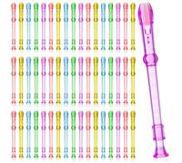 Lukmaa 100 Pieces Mini Translucent Soprano Recorder Plastic 6 Hole Soprano Descant for Kids Bulk Baroque Style Musical Recorders Bulk for Beginners Kids Flute