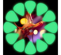 Lukmaa 15 Pcs Glow in the Dark Guitar Picks Plectrums Celluloid Guitar Picks 3 Sizes 0.5 0.75 1.0 mm, Thin Medium Heavy Thickness, Light up Guitar Picks for Bass Electric Acoustic Guitars Ukulele