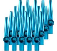 Lukmaa 20 Pcs Kazoos Musical Instruments Metal Kazoos Flute Bulk Kazoo for Adults Kids Gift Prize and Party Favors Gift Bag Fillers Fun Song Games for Families (Blue)