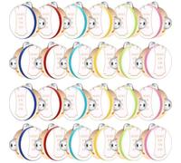 Lukmaa 24 Set 4 Inch Tambourine for Adults Wooden Hand Held Drum with Metal Jingles, Gift Tags, White I Love You Printed Ribbon Percussion Gift Musical Instrument for Church Wedding Party(Colorful)