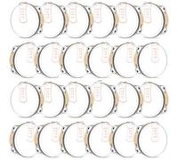 Lukmaa 24 Set 6 Inch Tambourine for Adults Wooden Hand Held Drum with Metal Jingles, Gift Tags, White I Love You Printed Ribbon Percussion Gift Musical Instrument for Church Wedding Party Favor