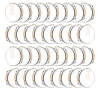 Lukmaa 36 Set 6 Inch Wedding Tambourines Bulk for Adults Wooden Hand Held Drum with Metal Jingles, Gift Tags, White Tambourine Gift Musical Instrument for Church Wedding Party Favor