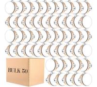 Lukmaa 50 Pcs 4 Inch Wedding Tambourine Bulk Drum for Adults Hand Held Percussion Gift Wood Metal Jingles Musical Educational Drum Instrument for Church Wedding Party Favor