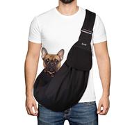 Lukovee Pet Sling, Hand Free Dog Sling Carrier Adjustable Padded Strap Tote Bag, Shoulder Bag with Safety Belt & Front Pocket for Small Dog Cat Puppy (BN,M)