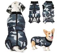 Lukovee Recovery Suit for Dogs, Zipper On Recovery Suit for Female Male Dog, Onesie Abdominal Wounds Cone E-Collar Alternative Prevent Licking Spay Recovery Suit (CF,XS)