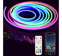 luktix RGB+IC Neon Light Strip 3m, Neon Strip Lights with Remote, App Control, Multiple Color Changing Rope Lights, Music Sync,DC24V, Smart LED Strip for Bedroom, Outdoor Décor