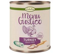 Lukullus Menu Gustico Turkey Grain-free 6 x 800g Delicious Wet Dog Food Tender Turkey (Mono-protein) & Tasty Vegetables Great-tasting Food Rich Meat & All Raw Ingredients Human-grade Quality