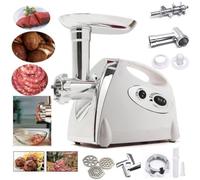 LUKVCIY Meat Grinder Electric, Mince Meat Machine 2800w, Meat Mincer and Sausage Maker Kit, 3 Slicers (Stainless Steel), Meat Grinder Machine for Home Use, White