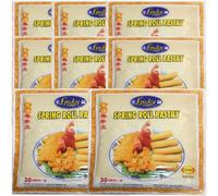 LUKY Spring Roll Pastry Sheets - Thin, Flexible, Easy to Fill | Ideal for Homemade Spring Rolls & Snacks | 30 Sheets - Net Weight 500 g,8 PACKS