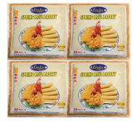 LUKY Spring Roll Pastry Sheets - Thin, Flexible, Easy to Fill | Ideal for Homemade Spring Rolls & Snacks | 30 Sheets - Net Weight 500 g,4 PACKS