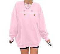 LUKYCILD Book Lover Sweatshirt Women in My Reading Era Embroidered Shirts Bow Graphic Bookish Sweater Teacher Gifts Top, Pink, Large