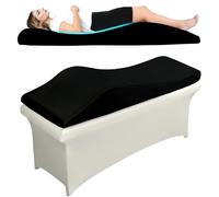 LukyHonie Ergonomic Lash Bed Massage Table Pad, 30D Foam Esthetician Mattress Topper for Lash Tech Facial Wax, Beauty Salon Massage Bed Topper with Milk Touch & Washable Cover - Black