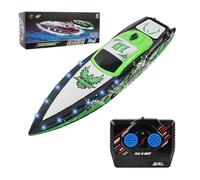 Lukymod RC Boat & Remote Control Boat for Kids & Adults | Rechargeable Battery, 2.4 GHz High-Speed Pool Toys with LED Light | Outdoor Boats for Lakes, Ponds & Summer Pools | Gift for Boys Girls