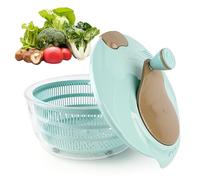 Lukymod Salad Spinner Fruit Washer Bowl with Lid - BPA-Free Lettuce Dryer Kitchen Gadget for Potato Salad Prep, Herb Washing & Compact Storage (Blue)