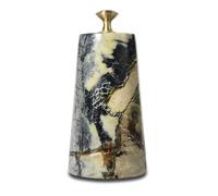 LUKYTME Heavy Door Stoppers Decorative,Luxury Marble Natural Stone Weighted Door Stops with Solid Brass Handle, Modern Doorstop Tall Door Wedge High Bookends for Home & Office Decor