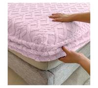 LUKYWANG Fitted Sheet Jacquard Bed Cover 3D Embossed Velvet Mattress Cover Bedsheet Winter Warm Fitted Sheet Mattress Protector Thickened Velvet Fitted Sheet(Purple,140x200x30cm)