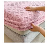 LUKYWANG Fitted Sheet Jacquard Bed Cover 3D Embossed Velvet Mattress Cover Bedsheet Winter Warm Fitted Sheet Mattress Protector Thickened Velvet Fitted Sheet(Pink,150x200x30cm)