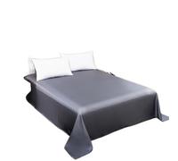 LUKYWANG Summer Ice Silk Sheets Natural Mulberry Silk Flat Sheet Solid Color Bed Sheet King Size Bedding Sheet Home Textile Sheet Ice Silk Bed Sheet(Grey,230x250cm)