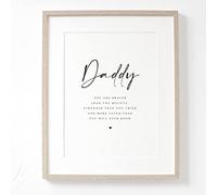 Lula Design A5 Daddy you are more loved than you'll ever know UNFRAMED PRINT Dad Birthday Gift, Fathers Day Gift, Print for Dad, Dad Stronger Braver Loved