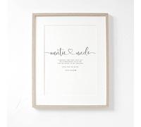 Lula Design Auntie and Uncle Love from Bump A4 or A5 PRINT, Pregnancy Announcement, Auntie and Uncle to be gift, Poem Gift, Pregnancy Reveal (Size: A5-21cm x 14.8cm)