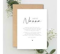 Lula Design Great Nanna to be Poem Pregnancy Announcement A5 Card with envelope, Modern Sentimental Pregnancy Reveal Card