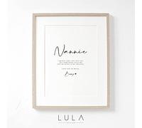 Lula Design NANNY or NANNIE Love from Bump A4 A5 PRINT, Pregnancy Announcement, Bump to Nanny Gift, Nannie Bump Gift, New Grandparent Gift Announcement