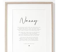 Lula Design NANNY POEM A4 A5 PRINT, Gift for Nanny from Grandchild
