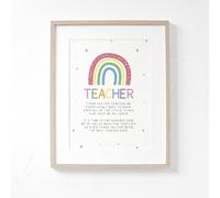 Lula Design TEACHER Rainbow Poem Print A4 or A5 UNFRAMED PRINT, School Leavers Gift, Gift for Teacher, Print for Teacher, School Leavers Print, Poem for teacher, thank you for helping me grow