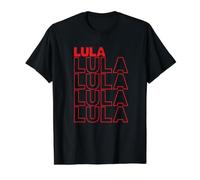 Lula of Brazil Retro Style Typography Art Value Graphic T-Shirt, Men, Black, S