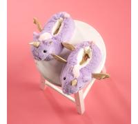 Lulabay Girl's Unicorn Faux Fur Slippers in Lilac | Size: Infant 3-4 Lulabay Lilac Infant 3-4