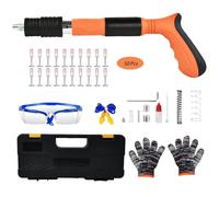 Lulalula Upgraded Cordless Concrete Nail Gun Tool Kit with 50 Nails 4 Speed Adjustable Pneumatic Nailer for Woodworking, Ceiling, Fixture Install, Cement Walls, Nail Guns for Wood Lightweight Design